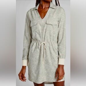 Athena Light tan Long Sleeve Zuma print dress  (new worn) and adorable Medium